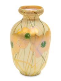 A Quezal Iridescent Glass Vase