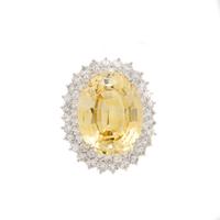 YELLOW SAPPHIRE AND DIAMOND BROOCH