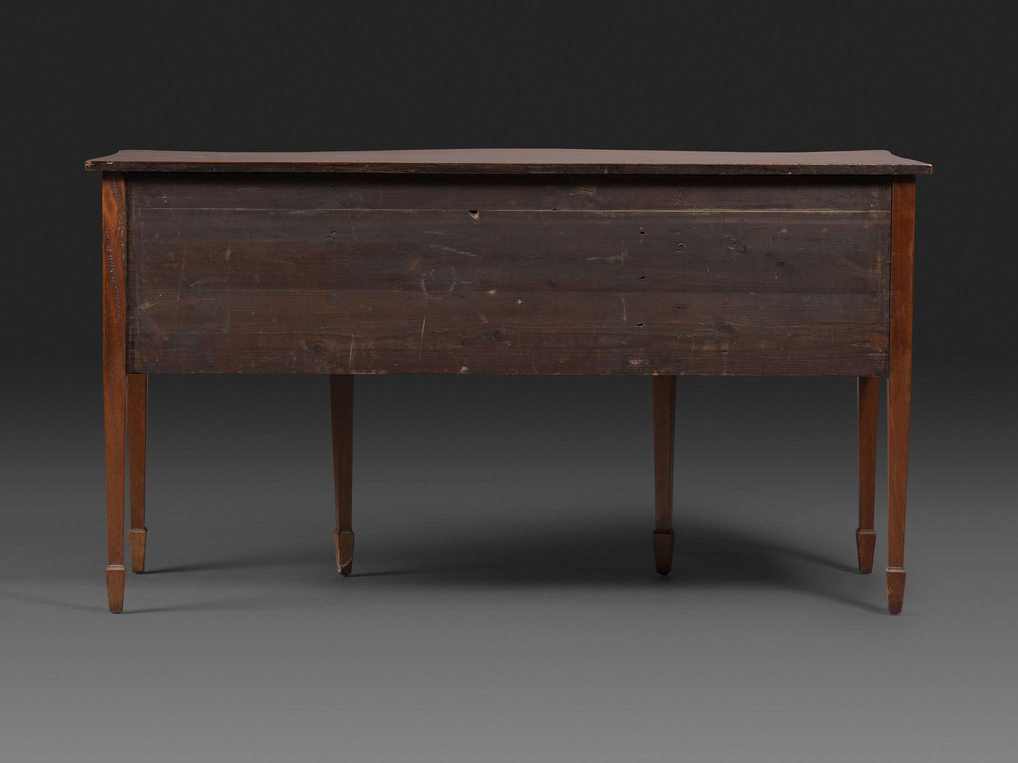 A Federal Inlaid Mahogany Serpentine Front Sideboard
