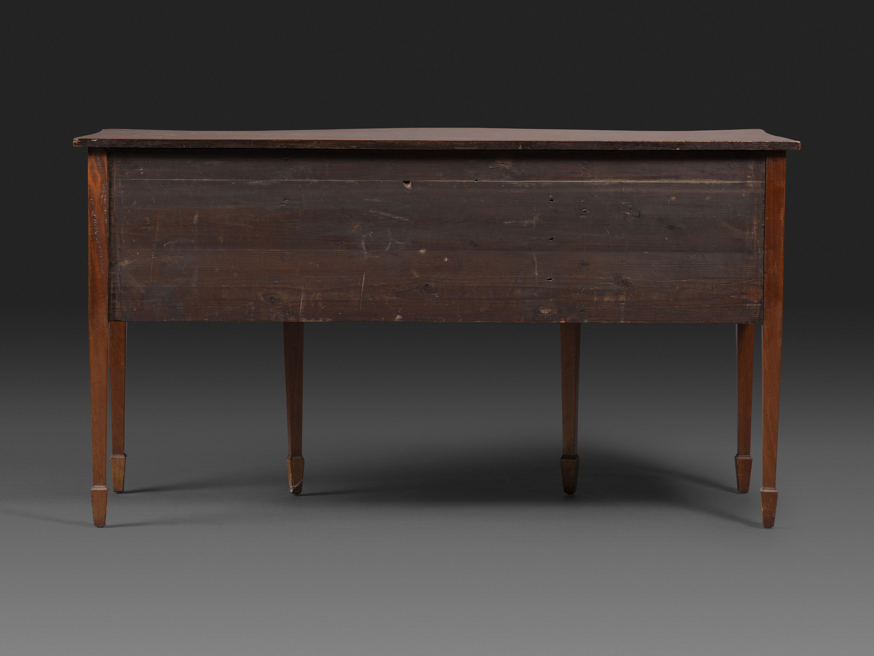 A Federal Inlaid Mahogany Serpentine Front Sideboard