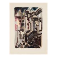 George Grosz (German, 1893-1959) — Bagdad-on-the-Subway: A Portfolio of Six Signed Water-Colors Depicting O'Henry's New York , 1935