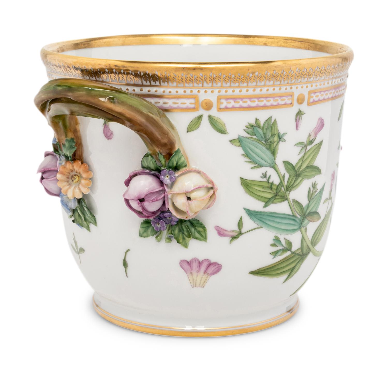 A Royal Copenhagen Flora Danica Porcelain Cache Pot