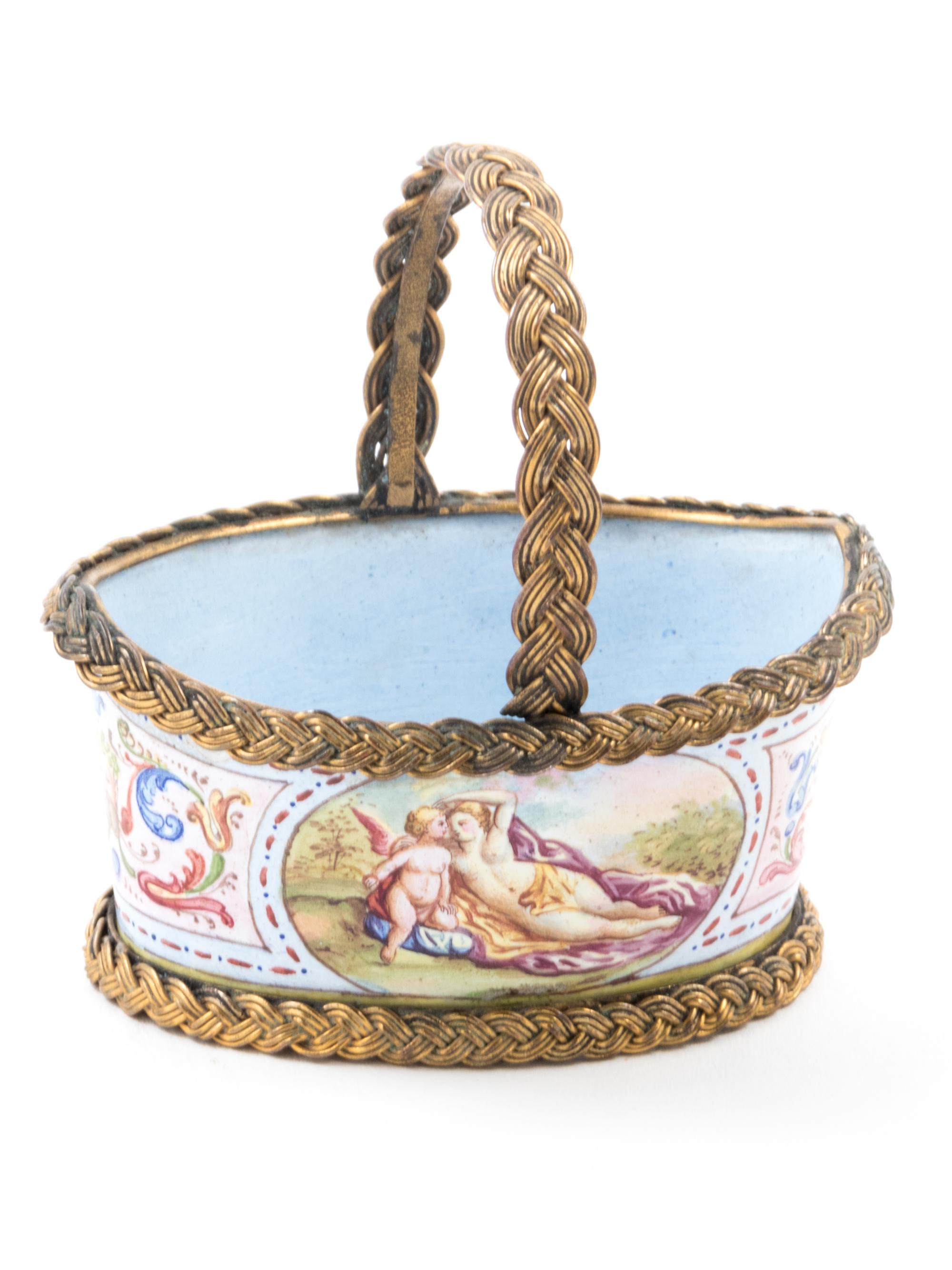 Six Continental Enamel Decorated Articles