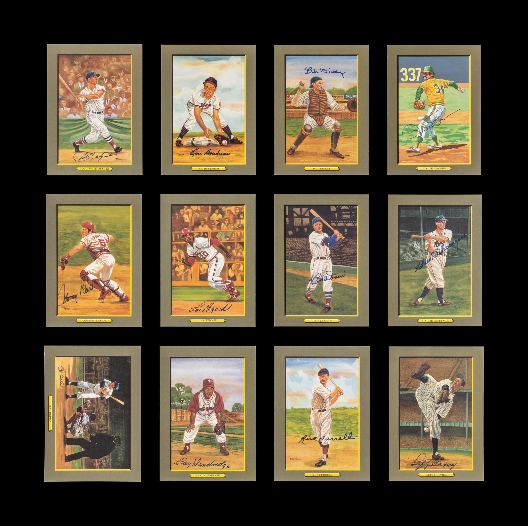 A Collection of Perez-Steele Signed Autograph Hall of Fame Great Moments Cards
