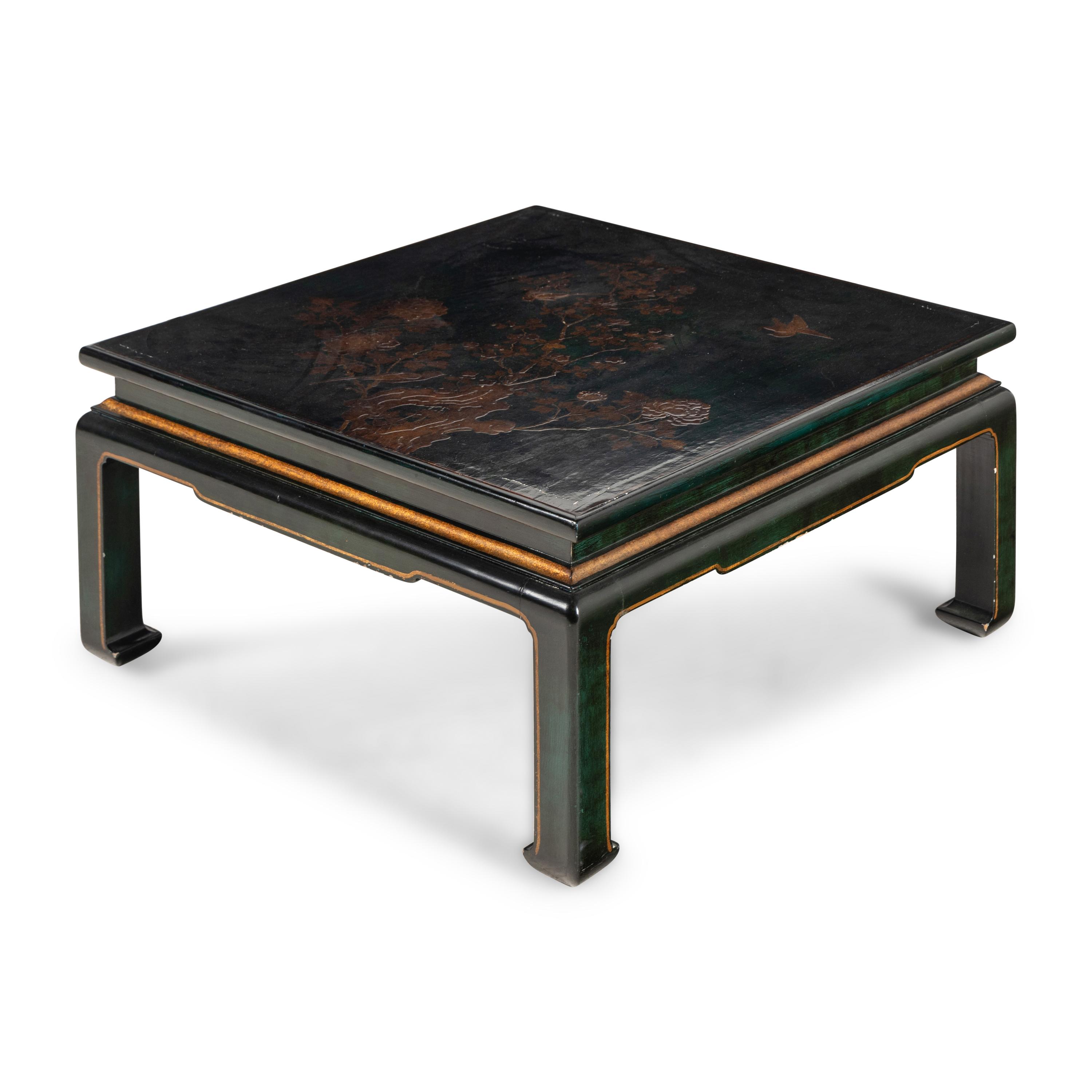 A Chinese Style Green Lacquer Low Table