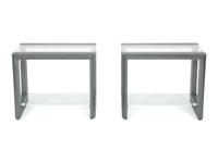 A Pair of Hellman Chang Stained Oak Lucid Side Tables