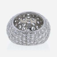 A Pavé-Set Bombé Style Diamond Ring