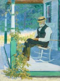 Elsa Ulbricht, (American, 1885-1980), Old Man on the Porch