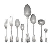 A Victorian Silver Flatware Service