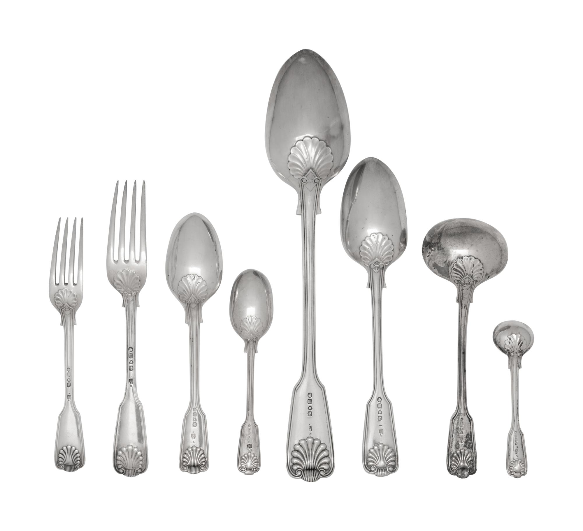 A Victorian Silver Flatware Service