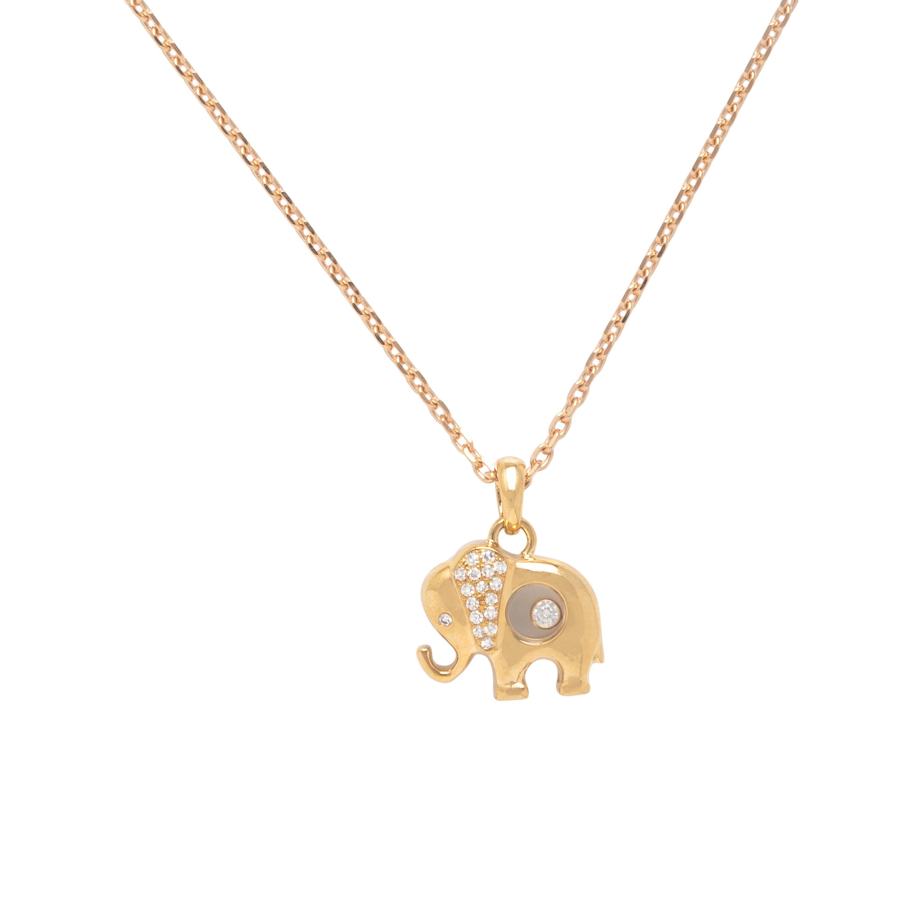 Chopard, 'Happy Diamonds' Elephant Pendant Necklace