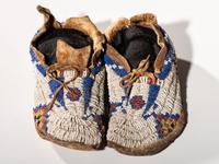 Cheyenne Child’s Beaded Hide Moccasins