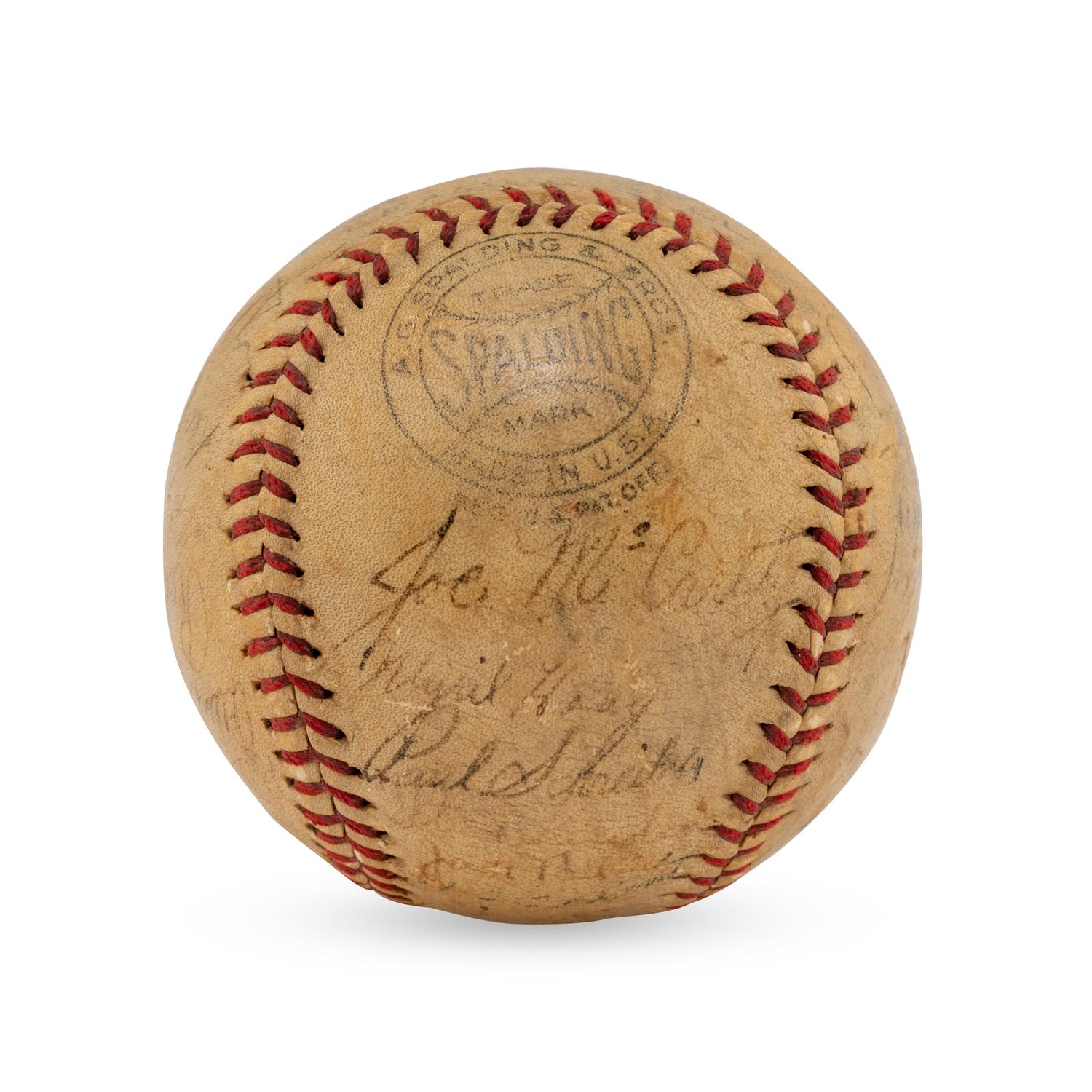 A 1938 World Series Champions New York Yankees Team Signed Autograph Baseball Featuring Lou Gehrig (Beckett Authentication Services Letter of Authenticity)