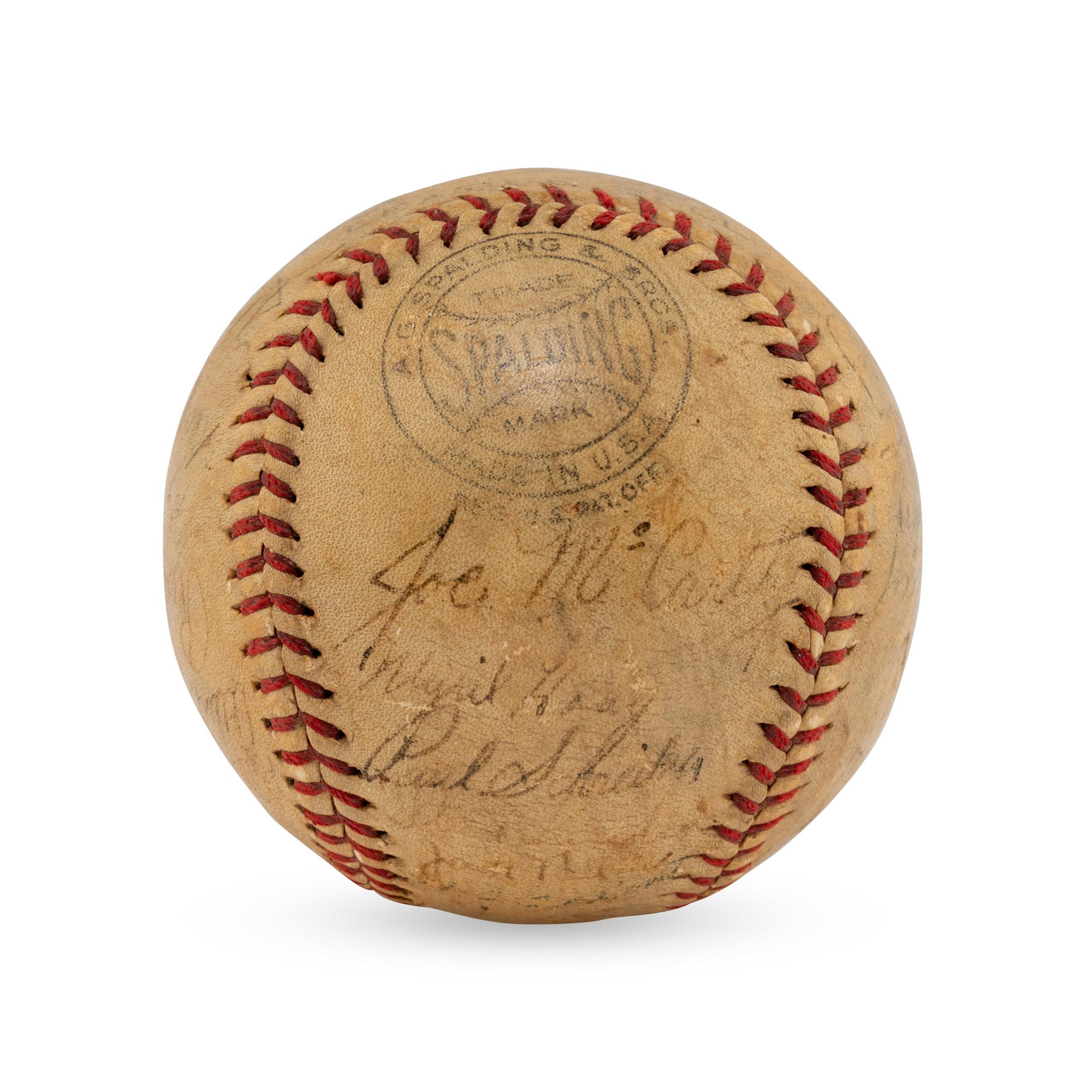 A 1938 World Series Champions New York Yankees Team Signed Autograph Baseball Featuring Lou Gehrig (Beckett Authentication Services Letter of Authenticity)