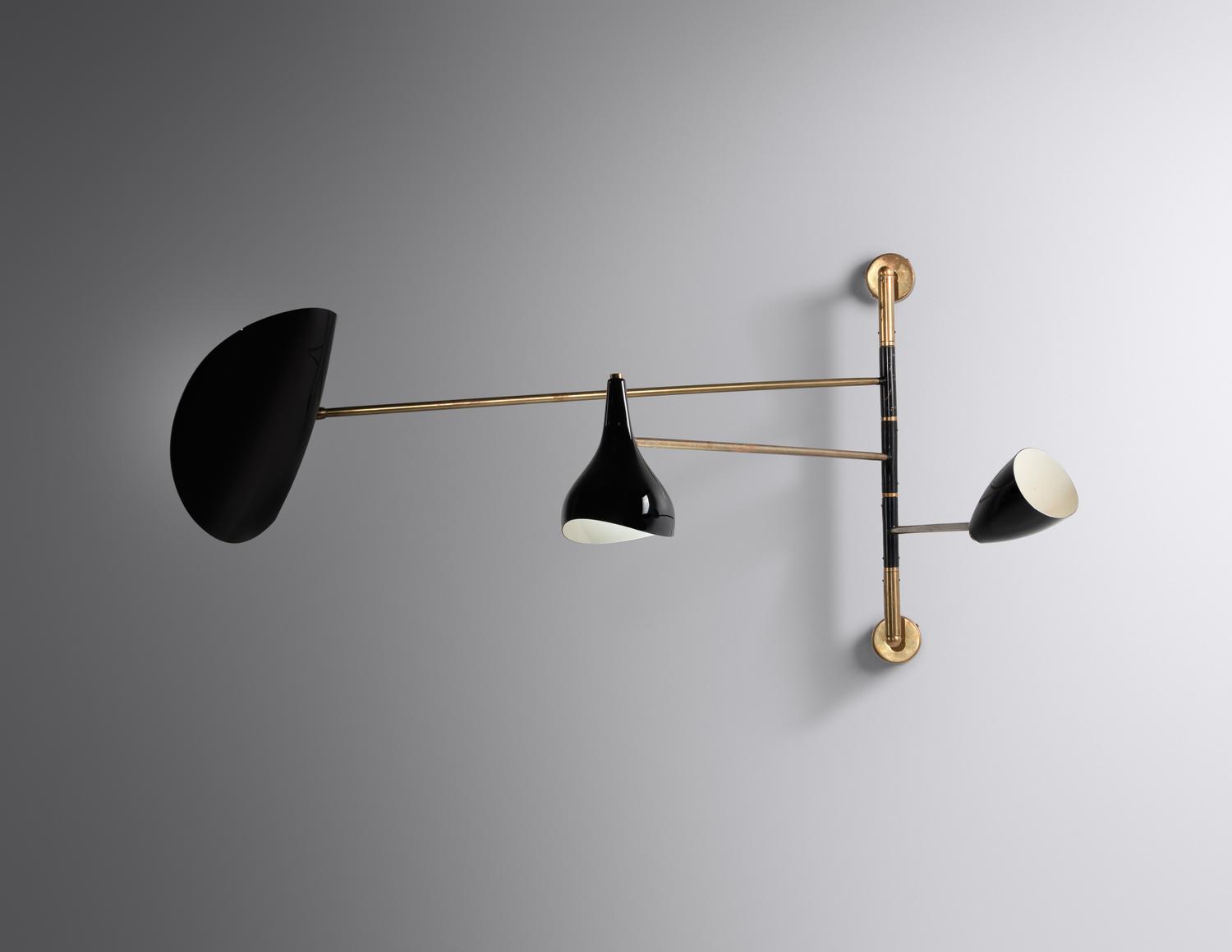 Articulating Three-Arm Wall Lamp