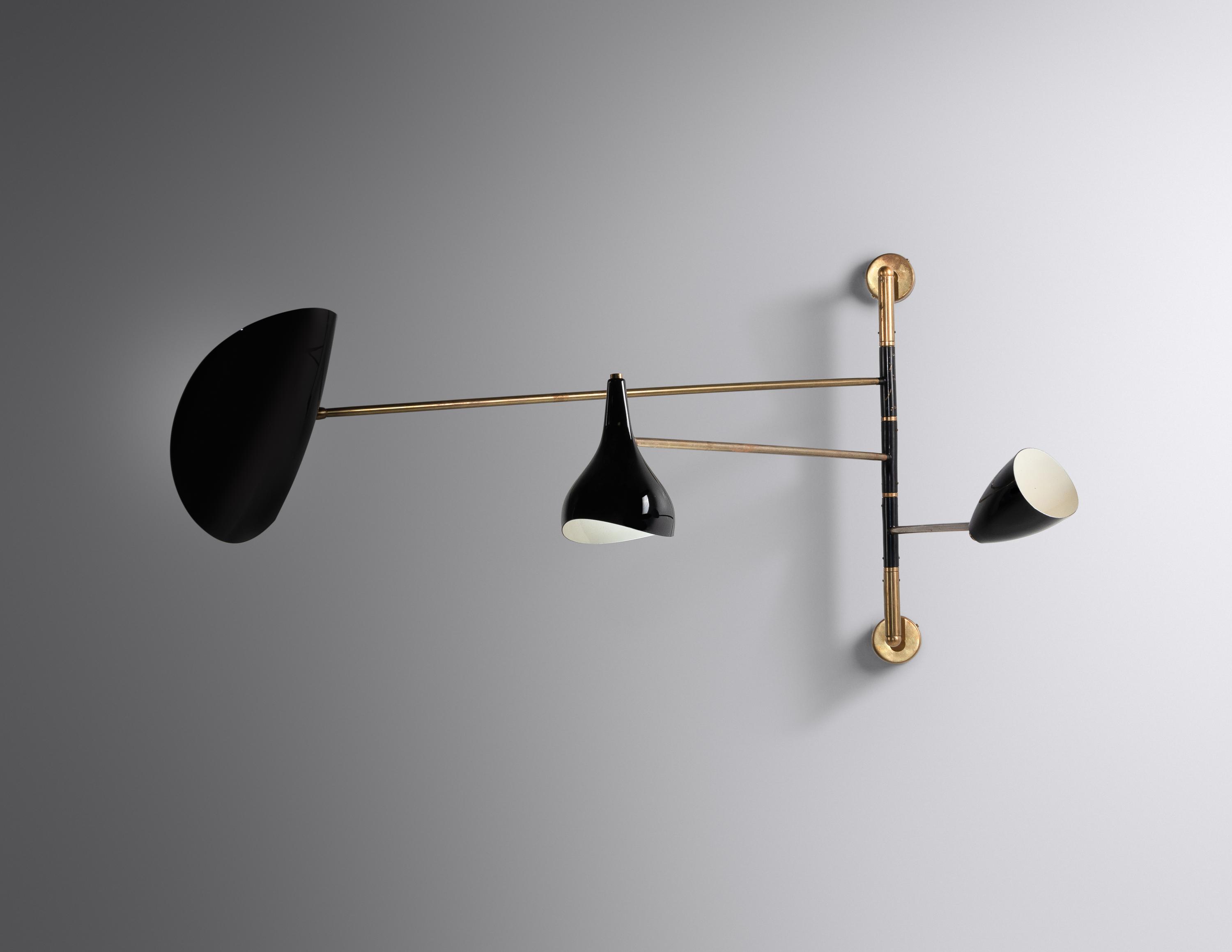 Articulating Three-Arm Wall Lamp