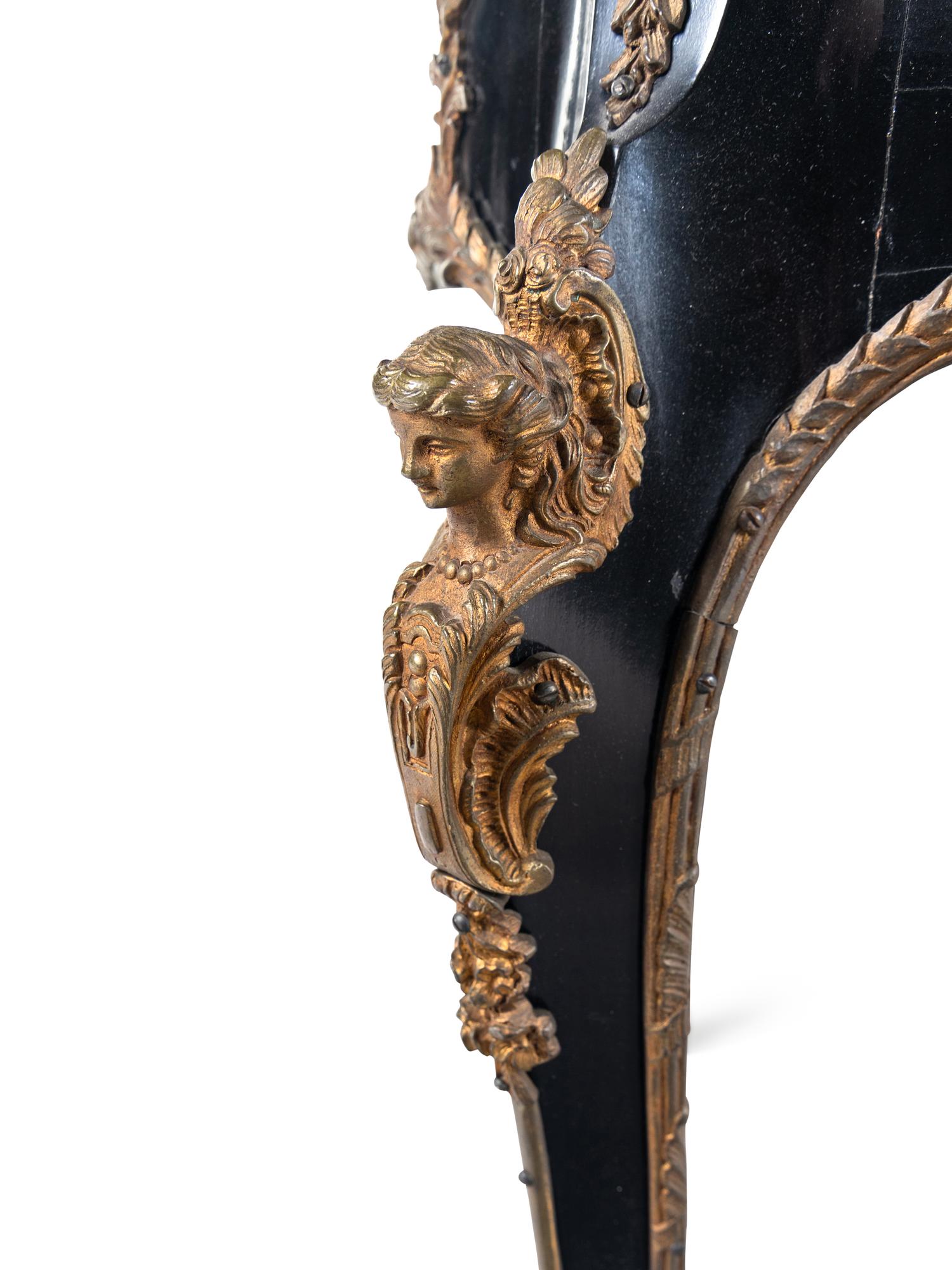 A Louis XV Style Gilt-Metal Mounted Ebonized Bureau Plat