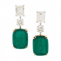Important Emerald and Diamond Earrings