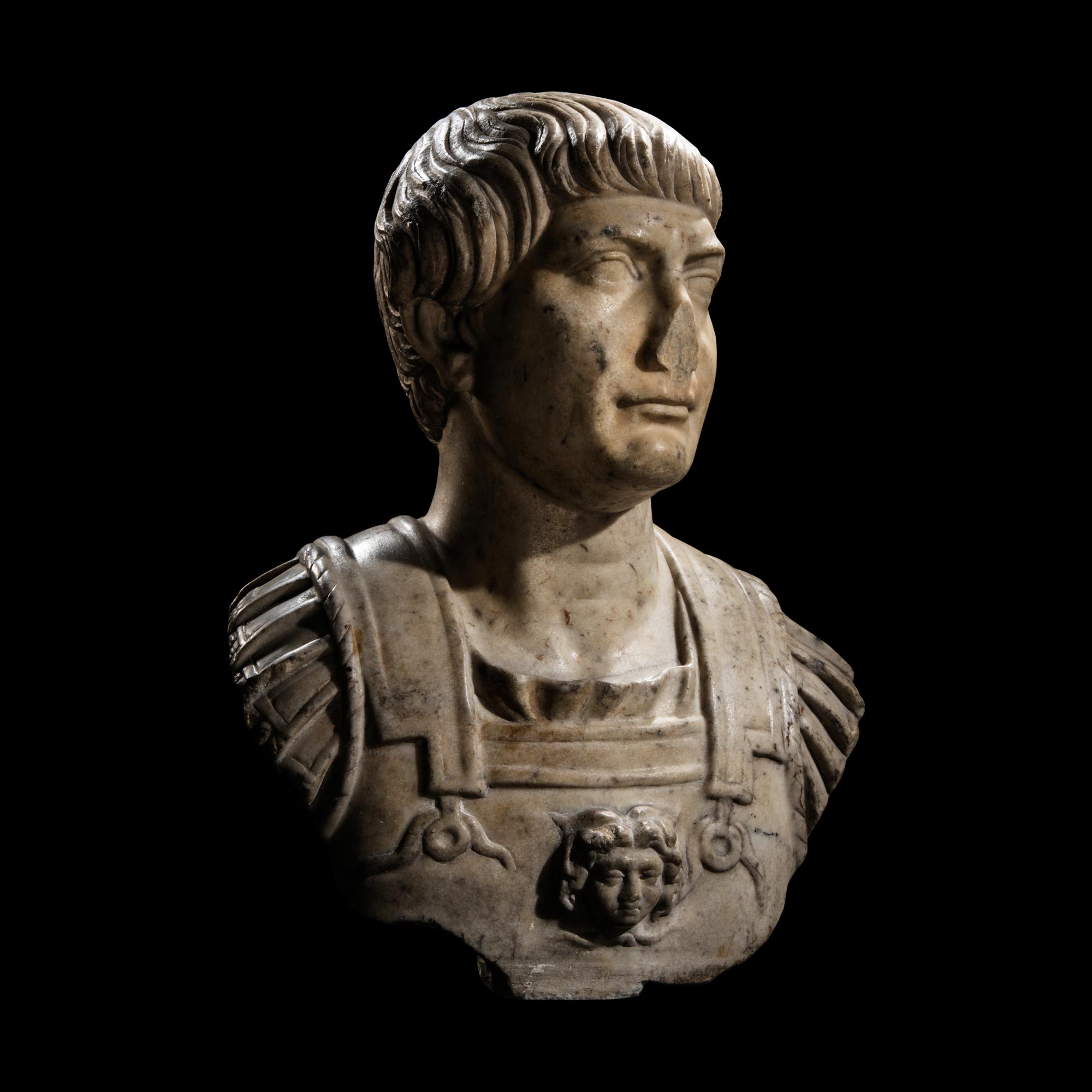 A Roman Marble Bust of the Emperor Trajan