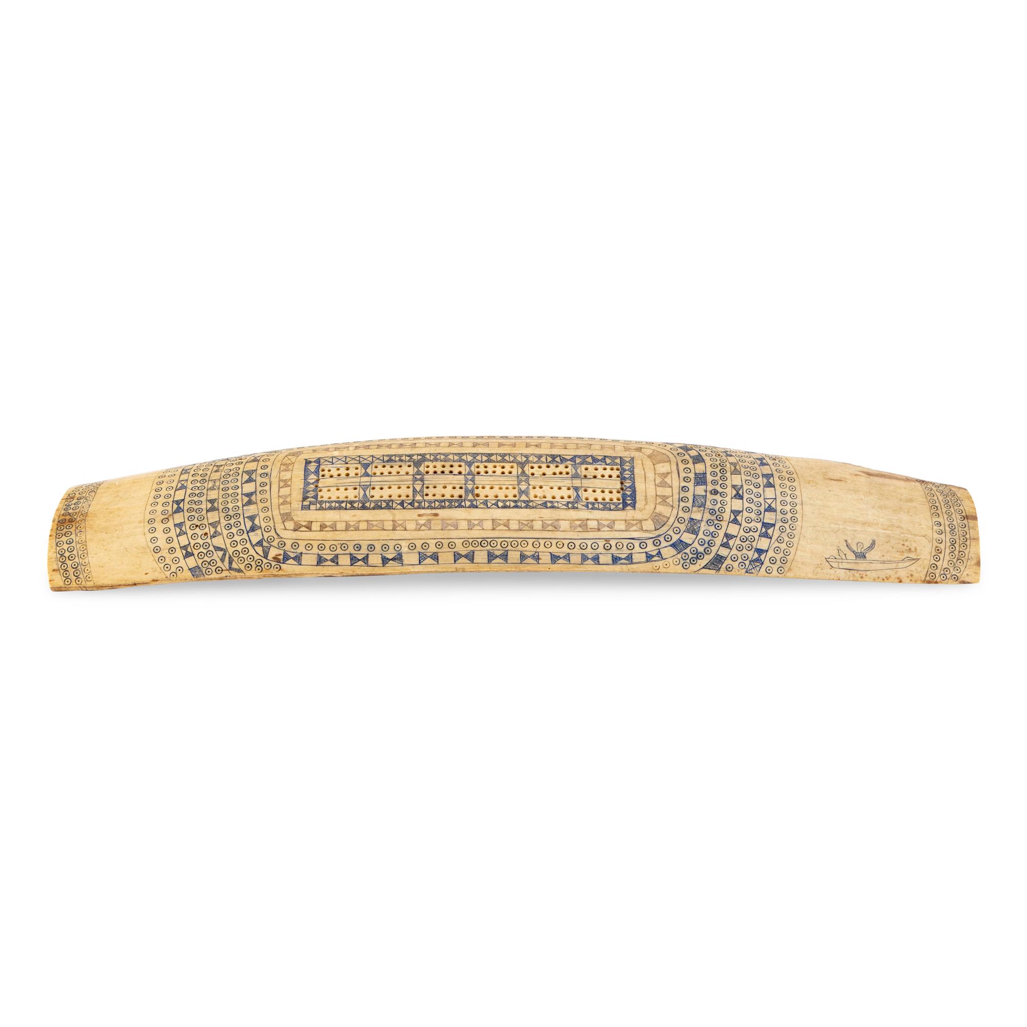 Siberian Yup'ik Polychromed Cribbage Board