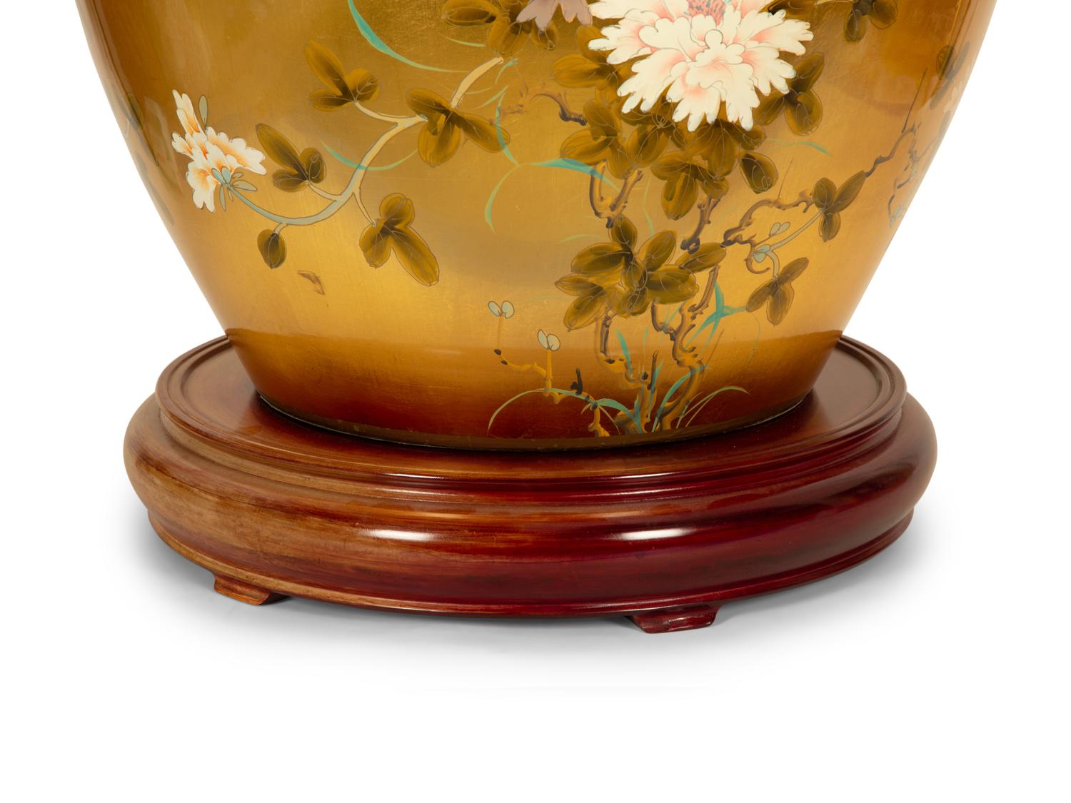 A Chinese Polychrome and Gilt Decorated Porcelain Jardiniere — 20th Century