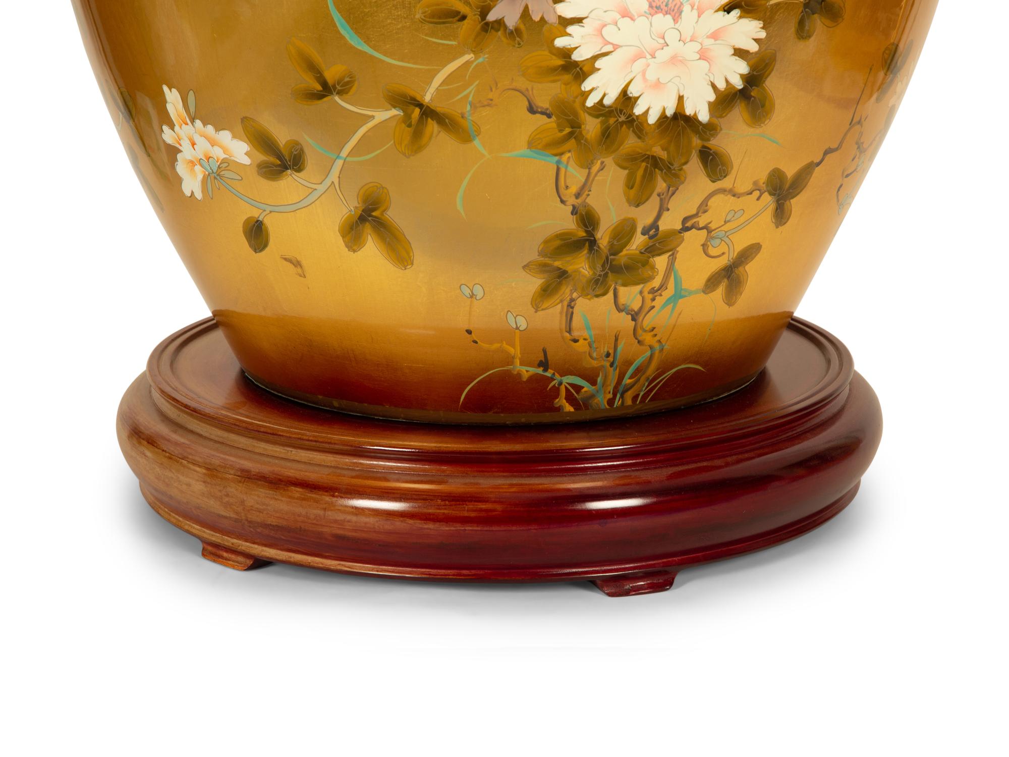 A Chinese Polychrome and Gilt Decorated Porcelain Jardiniere — 20th Century