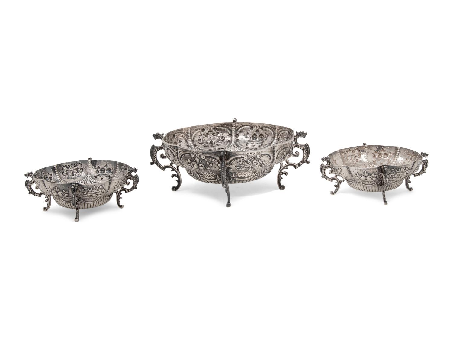 A Victorian Silver Three-Piece Garniture