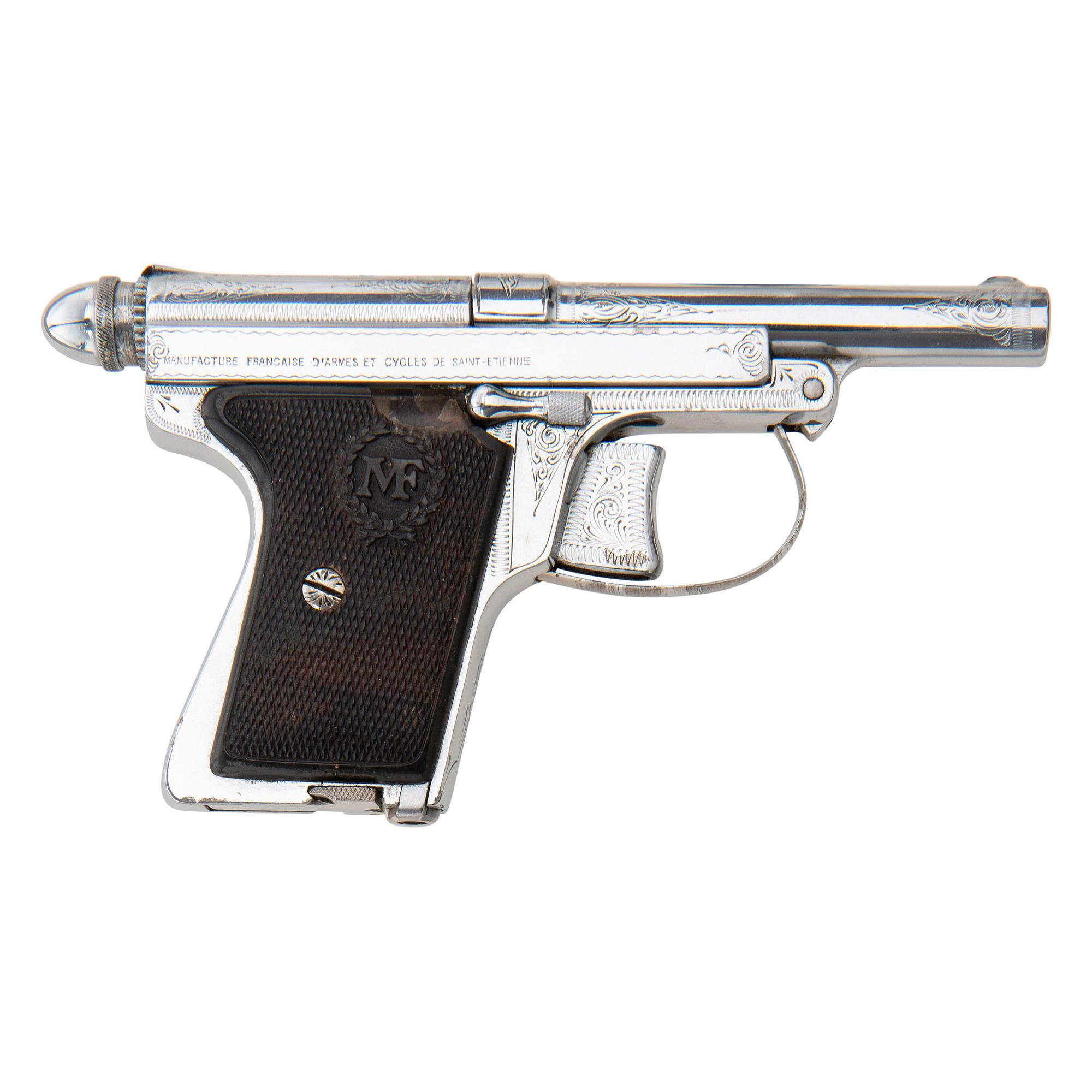 **Nickel Plated and Engraved Le Francais Type Policeman