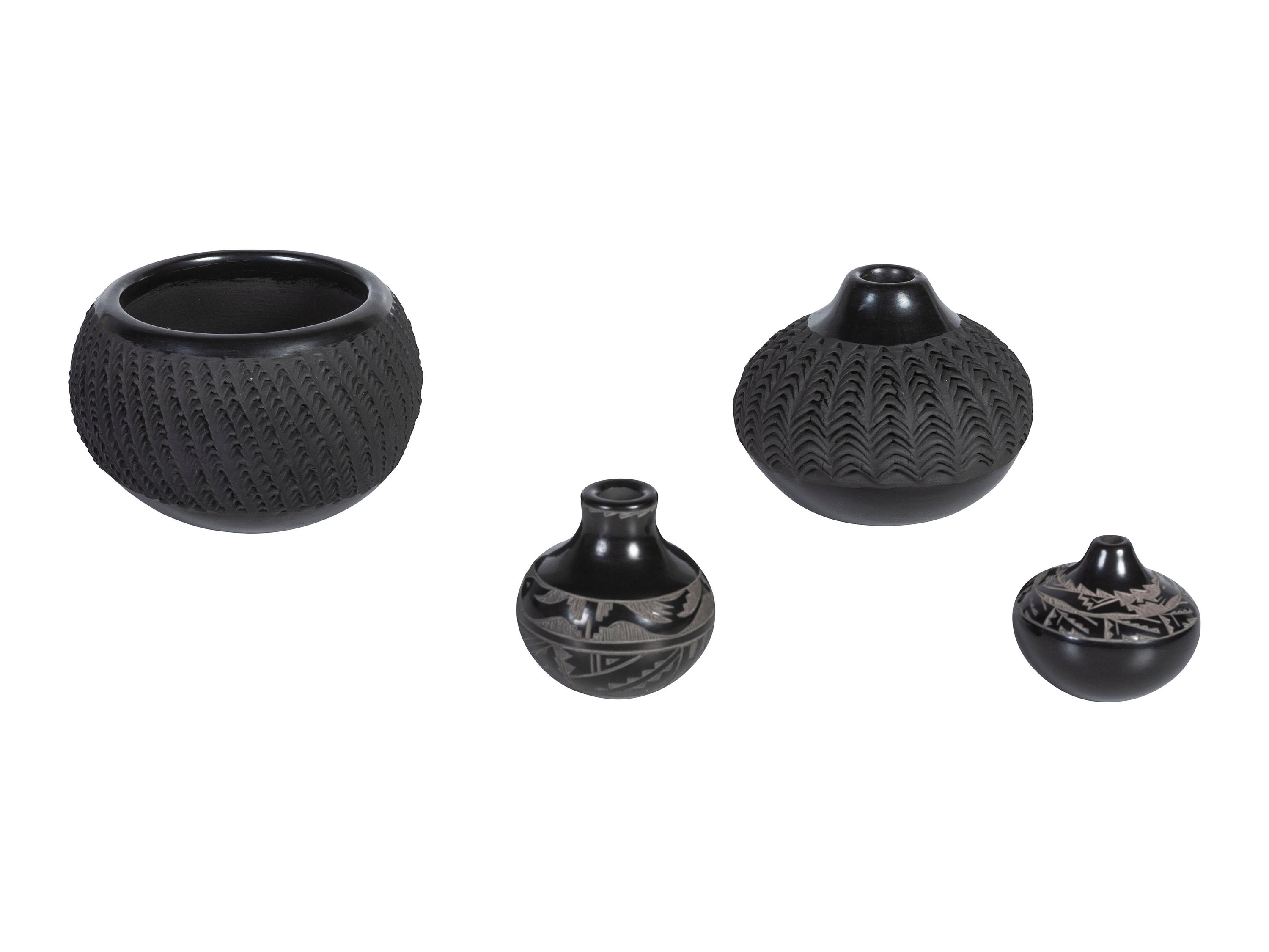 Santa Clara Blackware Pottery Jars