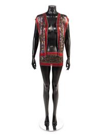 Paco Rabanne Printed Metal Vest and Belt, 1960-80s