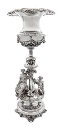 A Swedish Silver Wine Cooler, Gustav Mollenborg, Stockholm, 1862, the cooler of urn form with an acanthus border at the rim and applied