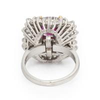 RUBY, DIAMOND, AND PLATINUM BALLERINA RING PENDANT