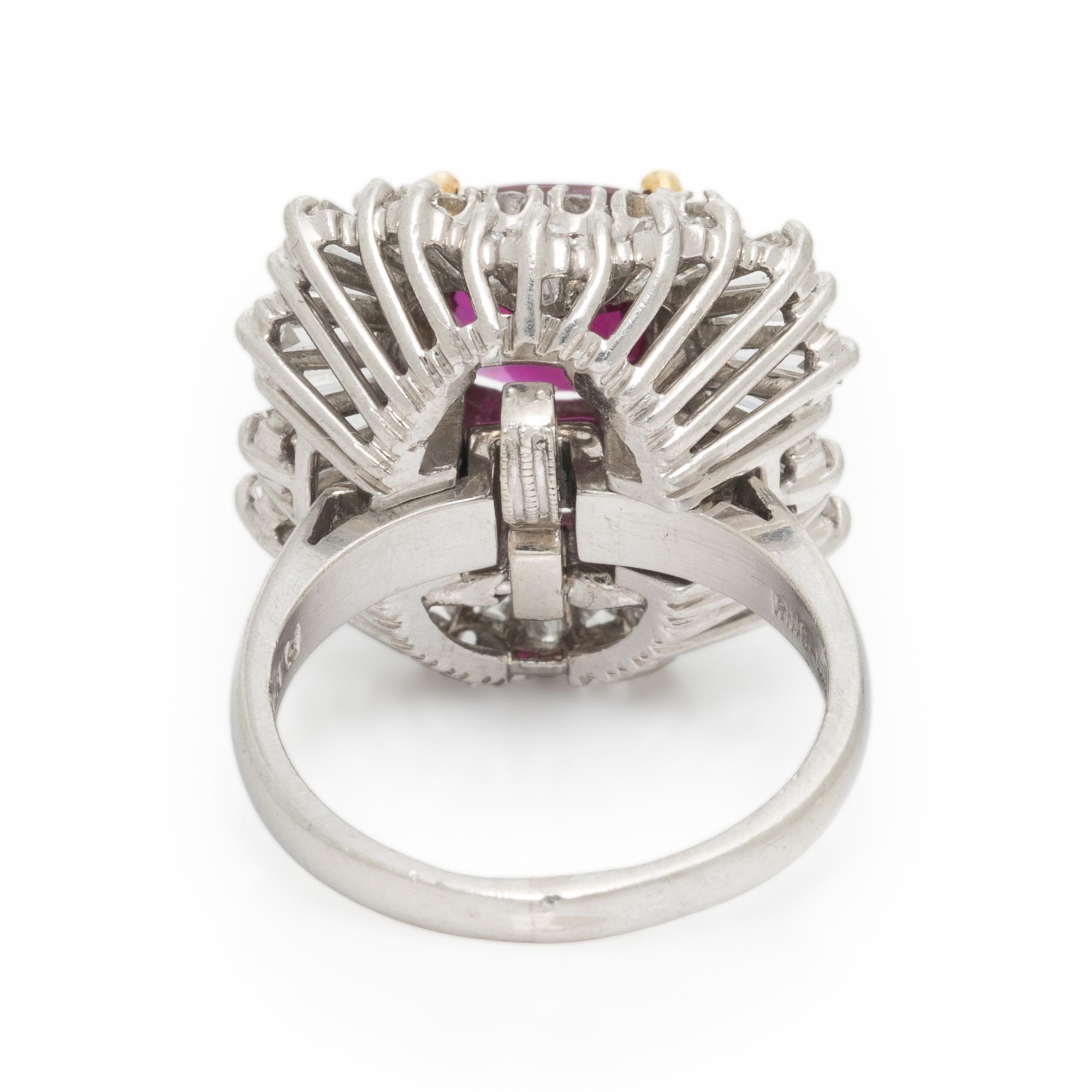 RUBY, DIAMOND, AND PLATINUM BALLERINA RING PENDANT