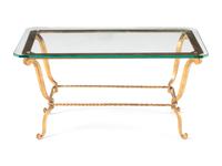 A Gilt Iron and Glass Low Table