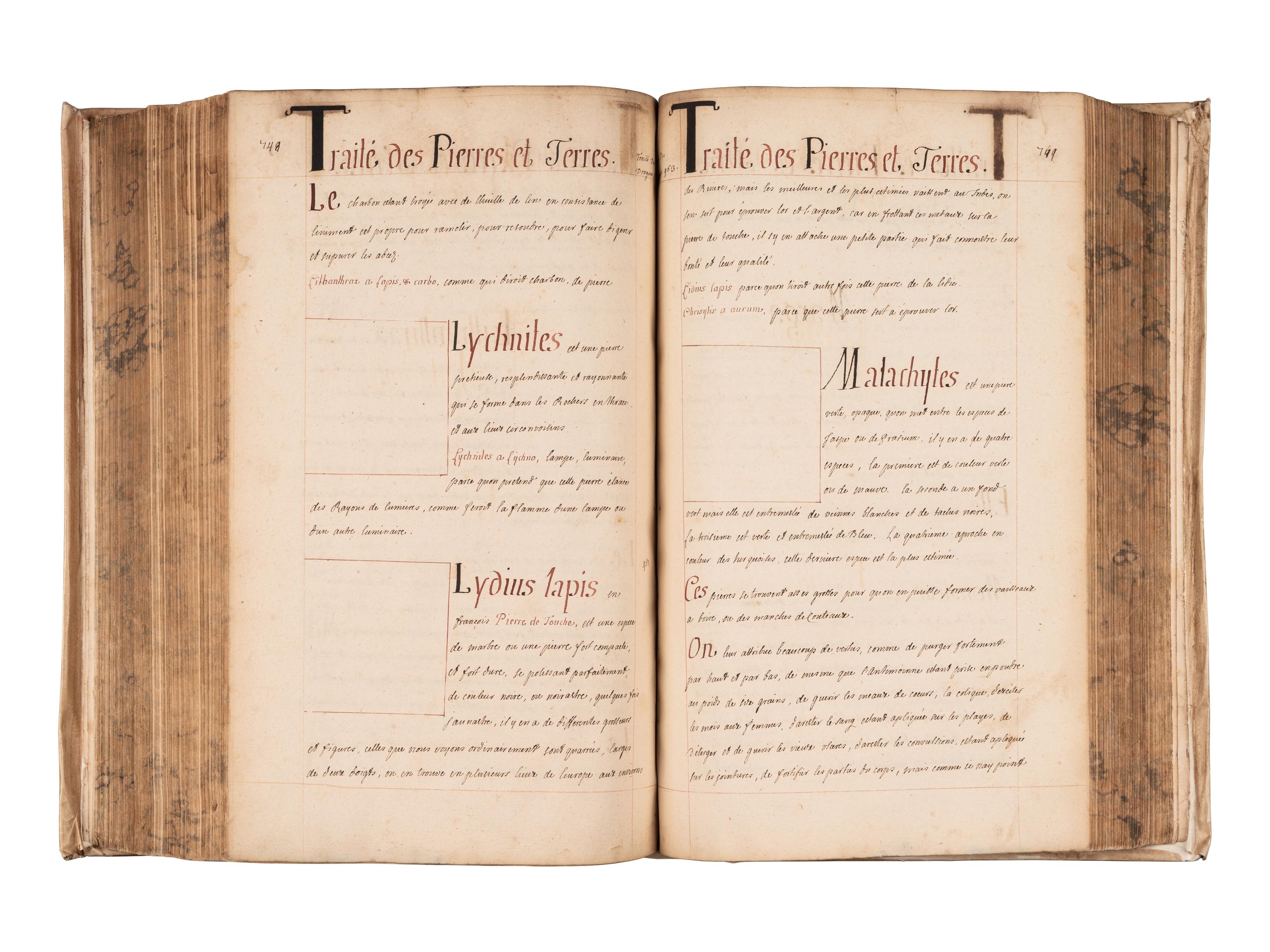 [REMEDIES -- MANUSCRIPT]. Spine title: "Traite des Animaux." France, ca 18th-century.