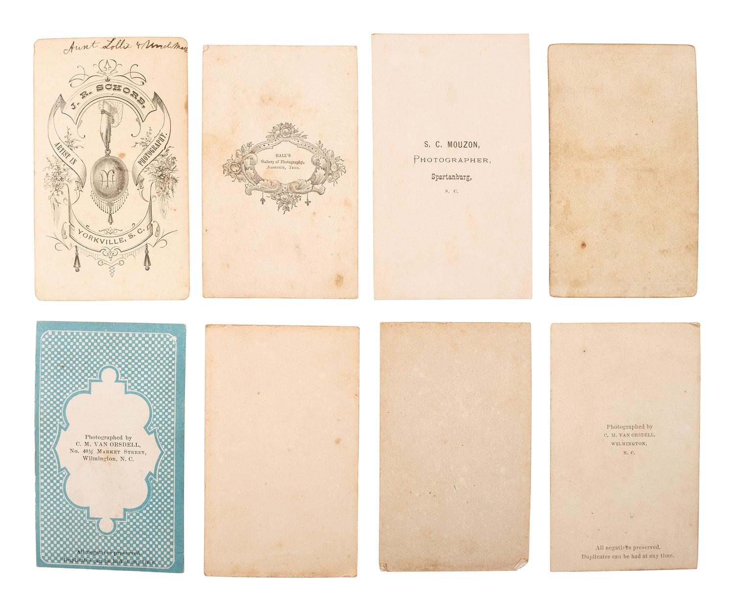 [CIVIL WAR]. FARRAGUT, David G. (1801-1870). A group of 9 items highlighted by Admiral D.G. Farragut signed item and CDVs.