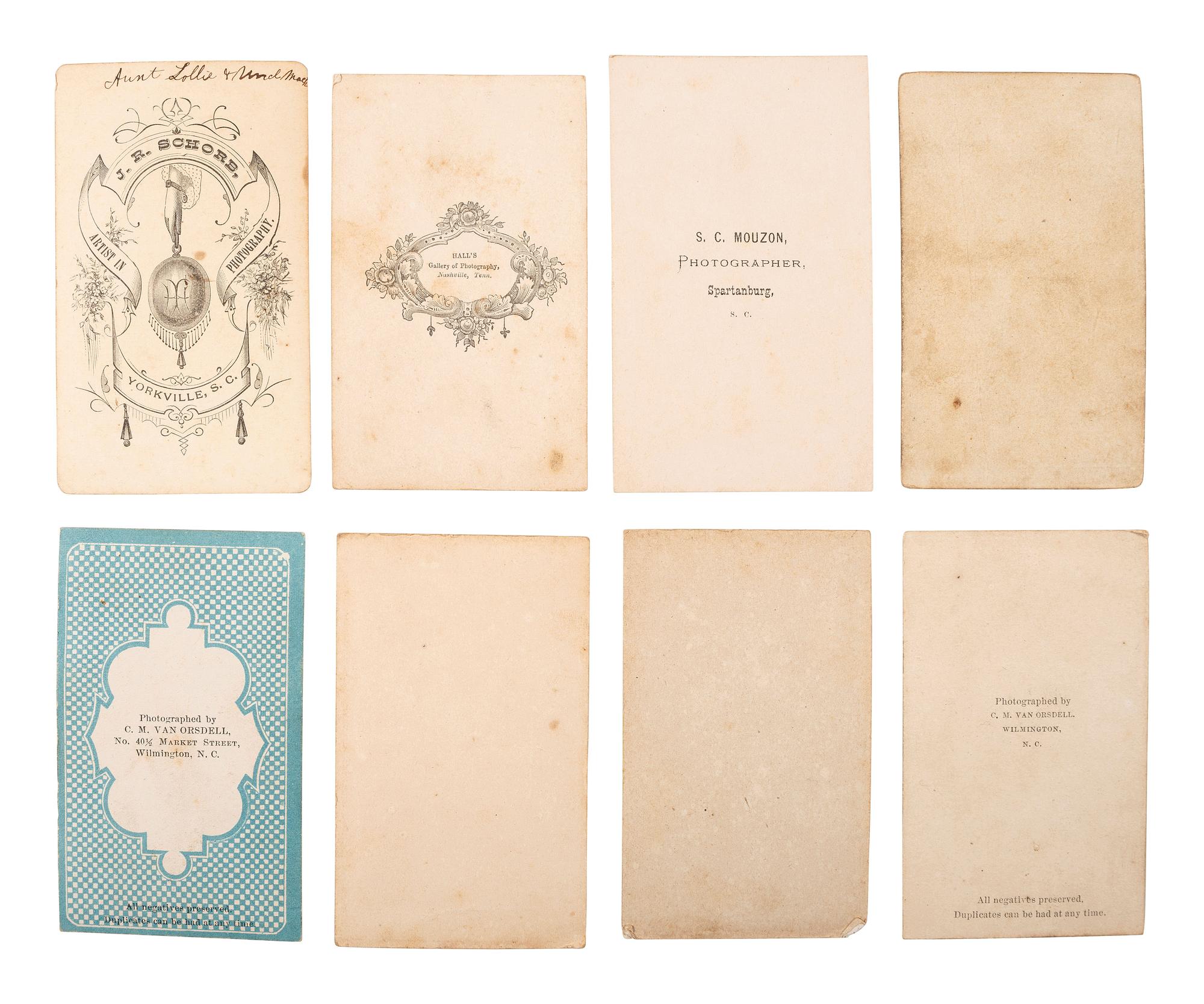 [CIVIL WAR]. FARRAGUT, David G. (1801-1870). A group of 9 items highlighted by Admiral D.G. Farragut signed item and CDVs.