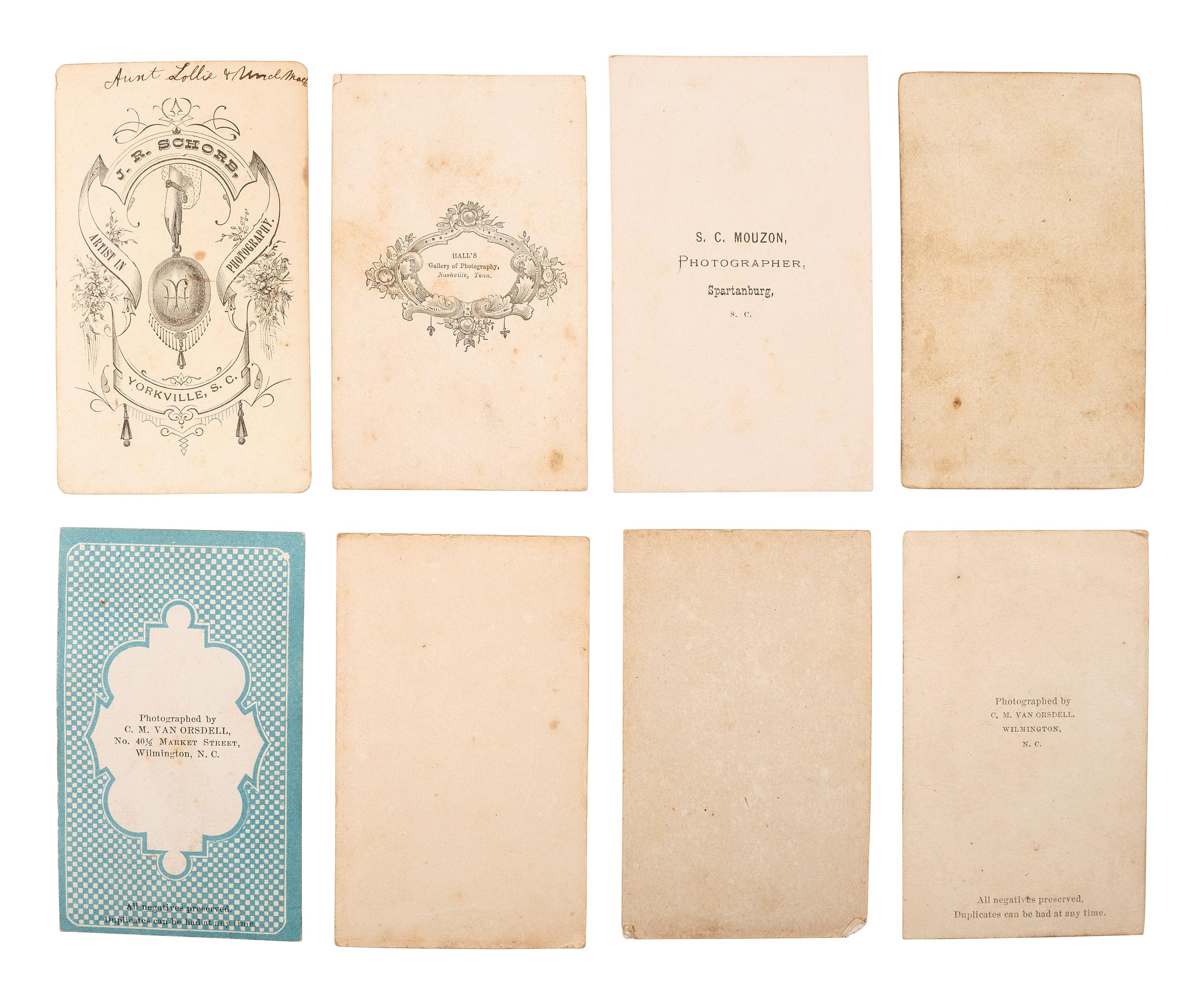 [CIVIL WAR]. FARRAGUT, David G. (1801-1870). A group of 9 items highlighted by Admiral D.G. Farragut signed item and CDVs.