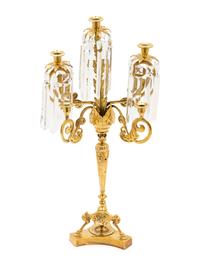 A Victorian Style Brass Five-Light Candelabrum