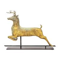 A Molded and Patinated Zinc and Copper Leaping Stag Weathervane