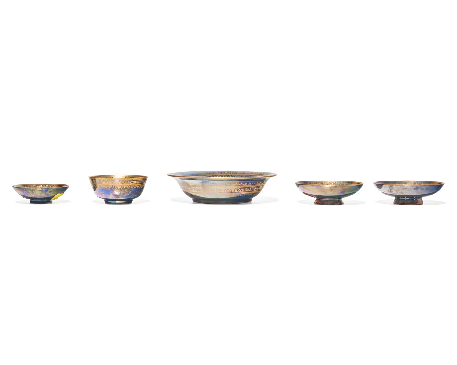 A Group of Five Wedgwood Lustreware Table Articles