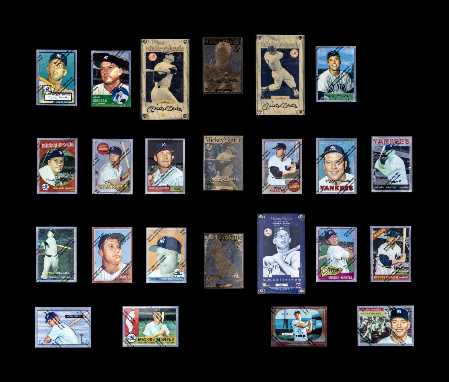 A Large Group of Mickey Mantle Commemorative Baseball Cards Including a 1996 Topps Chrome Refractor Career Complete Set,