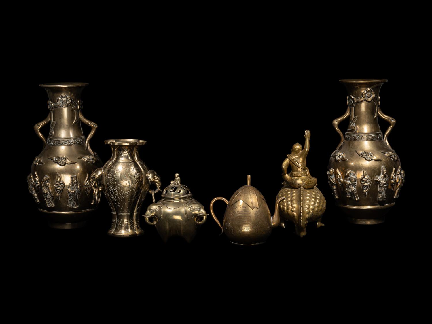 Six Japanese Copper Vessels