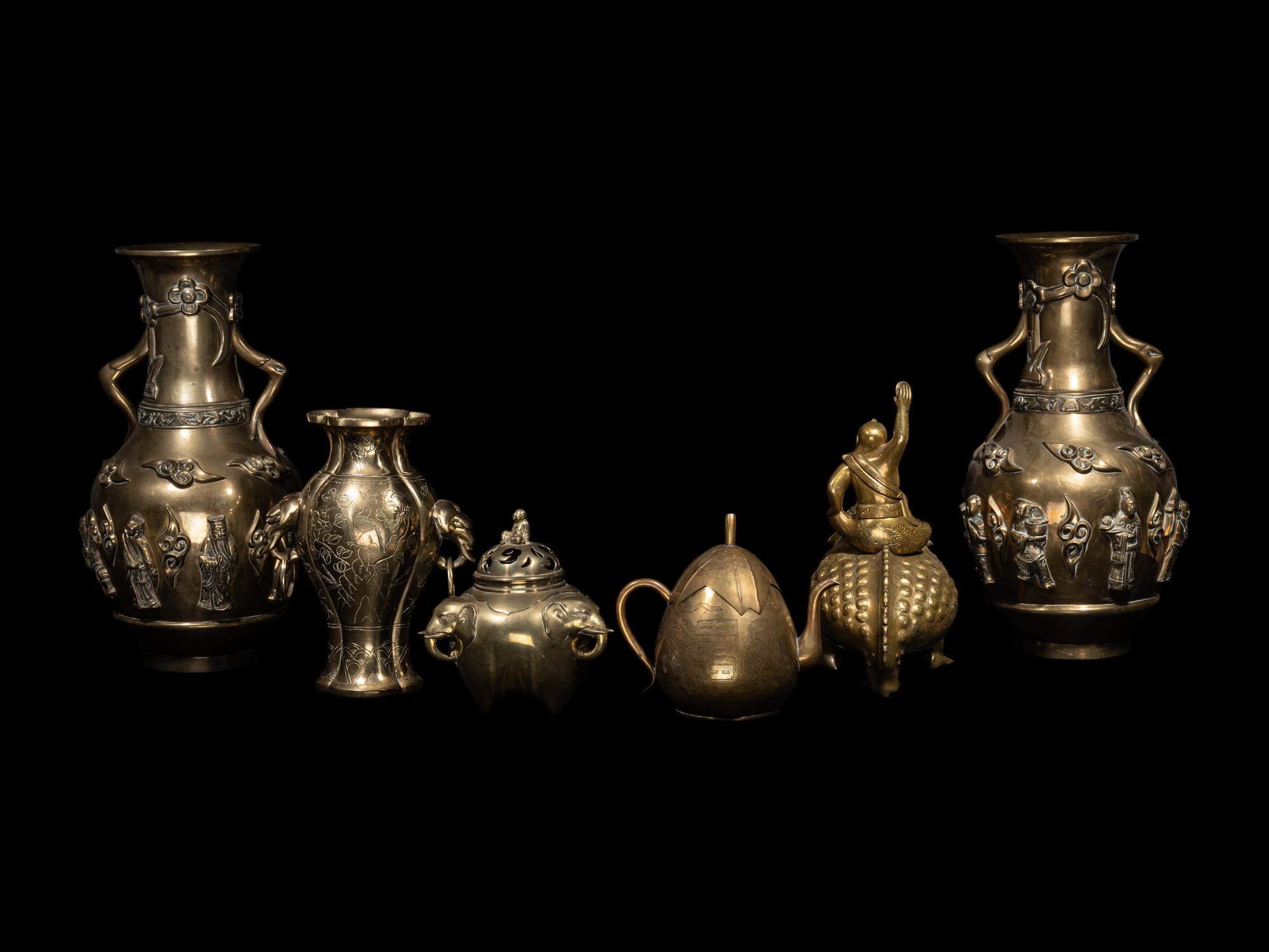 Six Japanese Copper Vessels