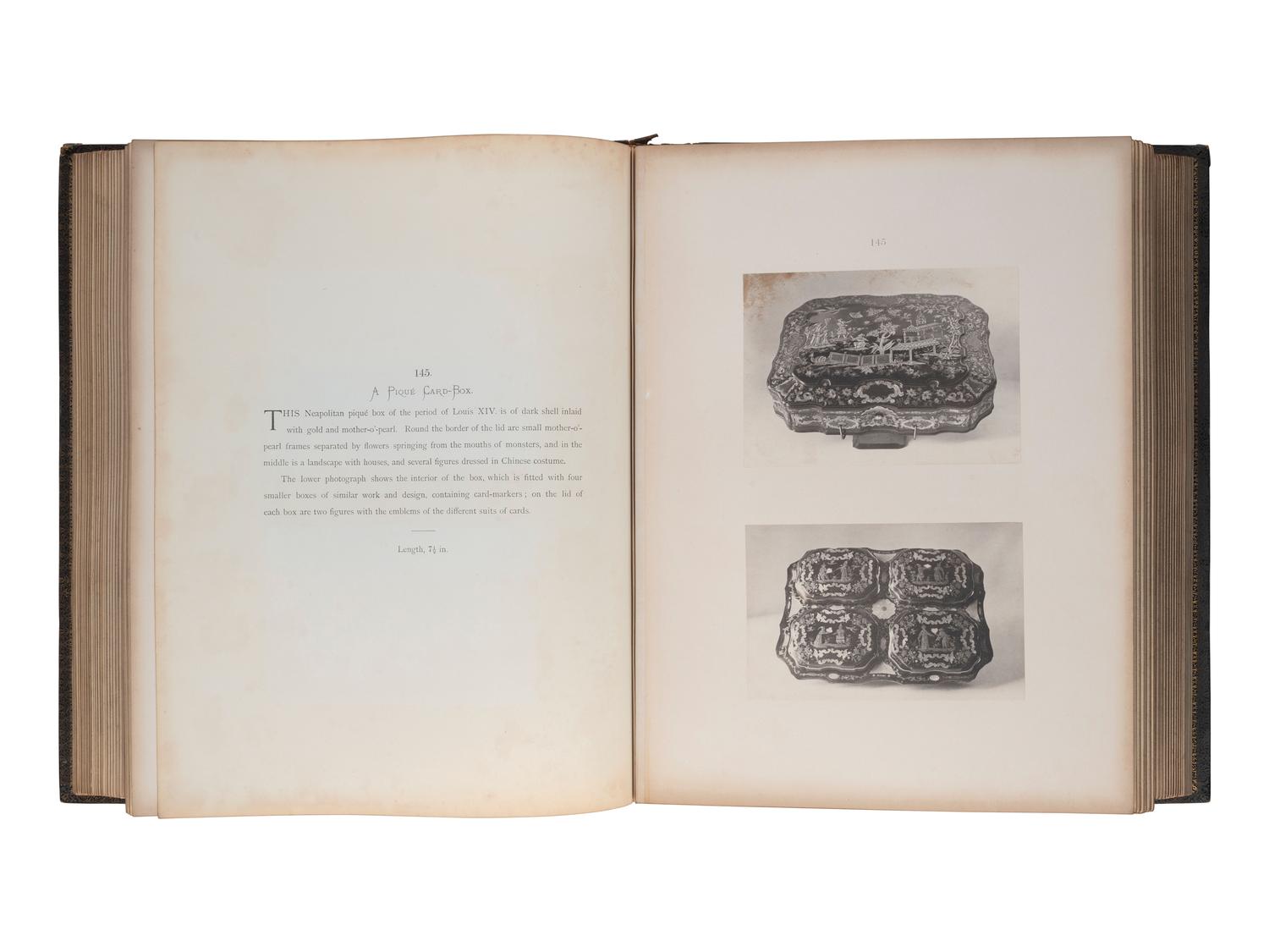 [EARLY PHOTOGRAPHY]. THOMSON, JOHN (1837-1921), photographer. A Description of the Works of Art Forming the Collection of Alfred De Rothschild. London: Chiswick Press, 1884. Volume 2 only. ORIGINAL BINDING BY DE COVERLY.