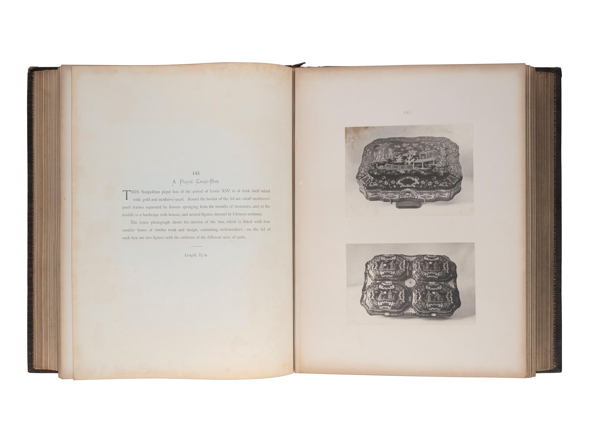 [EARLY PHOTOGRAPHY]. THOMSON, JOHN (1837-1921), photographer. A Description of the Works of Art Forming the Collection of Alfred De Rothschild. London: Chiswick Press, 1884. Volume 2 only. ORIGINAL BINDING BY DE COVERLY.