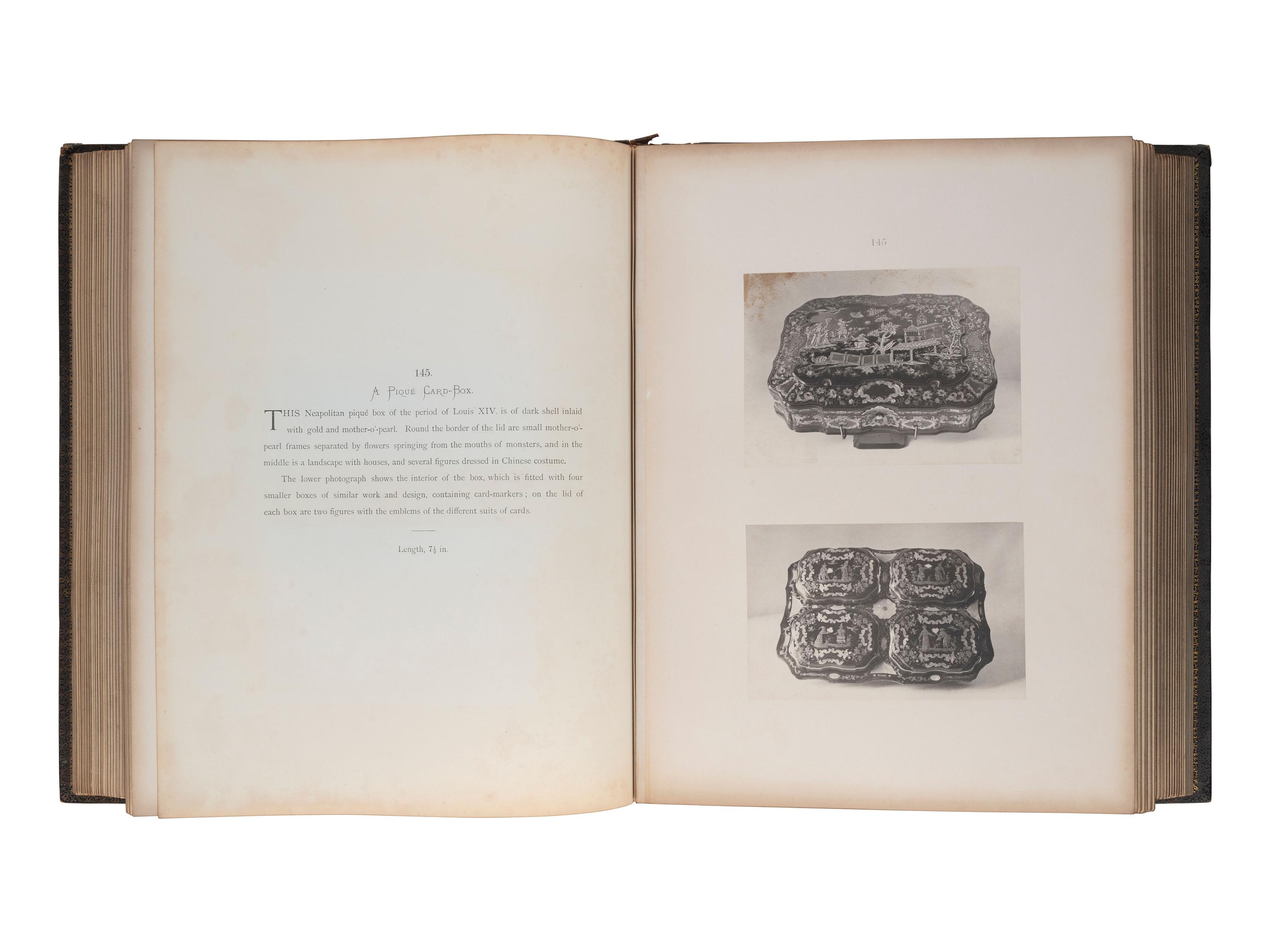 [EARLY PHOTOGRAPHY]. THOMSON, JOHN (1837-1921), photographer. A Description of the Works of Art Forming the Collection of Alfred De Rothschild. London: Chiswick Press, 1884. Volume 2 only. ORIGINAL BINDING BY DE COVERLY.