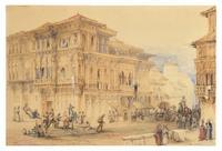 A Fine Anglo-Indian Painting of Burhanpur, the Suba’s (Governor’s) House, Drawn by T. C. Dibdin from a sketch by Capt. Meadows Taylor, circa 1840