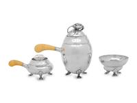 A Georg Jensen Silver Three-Piece Coffee Service