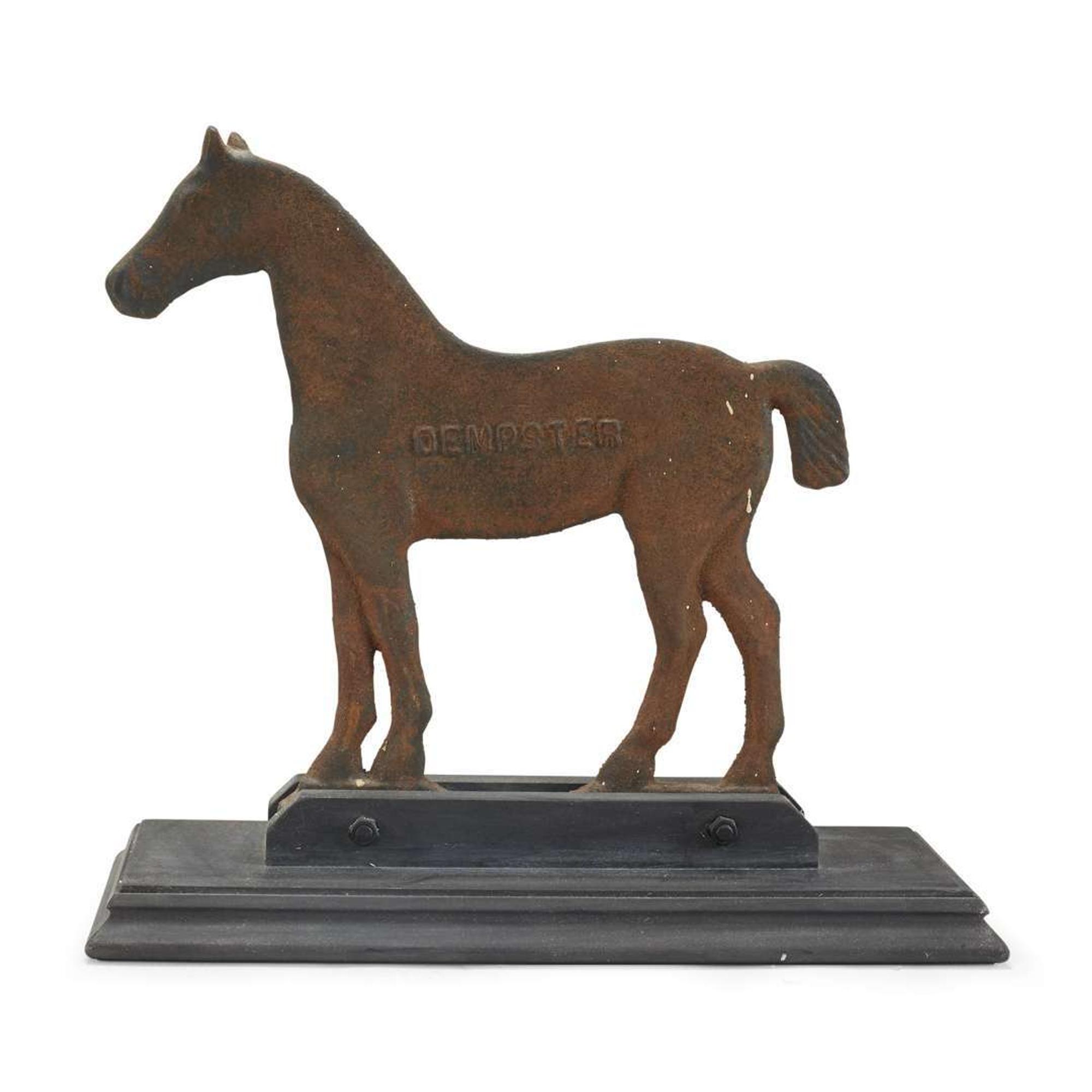 Cast iron "Dempster" horse windmill weight with bob tail late 19th century